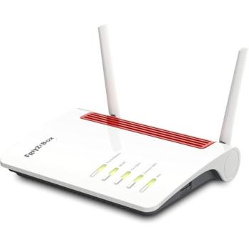 Router Inalámbrico FRITZ!Box 6850 4G Internacional - Dual Band, Gigabit Ethernet, hasta 1266 Mbps, Blanco/Rojo