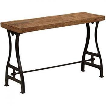 vidaXL Mesa Consola Industrial Vintage Madera Hierro Mesita Auxiliar Recibidor