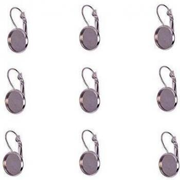 PandaHall Elite 1 caja de 20 piezas de componentes de aretes de latón para manualidades, tamaño 27 x 14 x 12 mm, platino