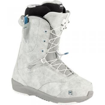 Nitro Crown TLS Botas de Snowboard para Mujer, ligeras, con sistema de cordones rápidos, diseño allround freestyle freeride, color gris, MP 24.5 / EU 38 / US WMN 7