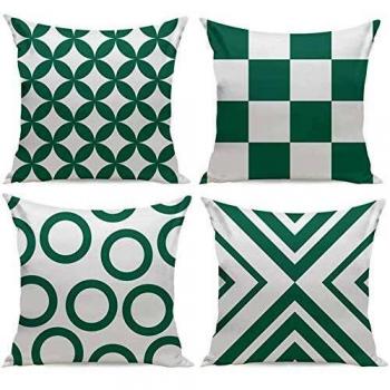 HuifengS New Living Series Funda de cojín para sofá, Cama o sofá, diseño geométrico, 45 x 45 cm, 4 Unidades