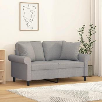 Cojines decorativos 2 uds tela gris claro 40x40 cm