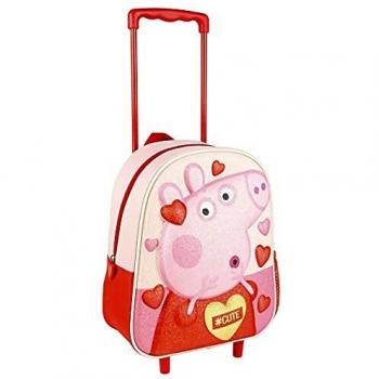 Cerdá, Mochila con Ruedas Infantil 3D Peppa Pig-Licencia Oficial Nickelodeon Unisex niños, Multicolor, 260X310X100MM