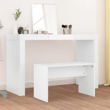 Taburete de cama blanco 70x35x45 cm madera multicapa