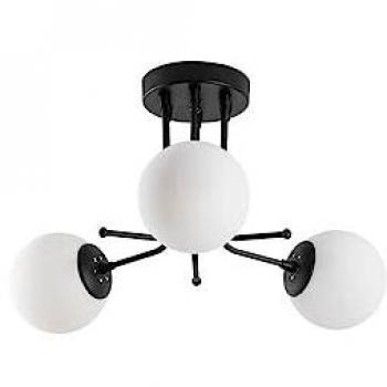 Plafón de Techo Negro de 3 Luces Modelo 12 - Marca Líder en Iluminación