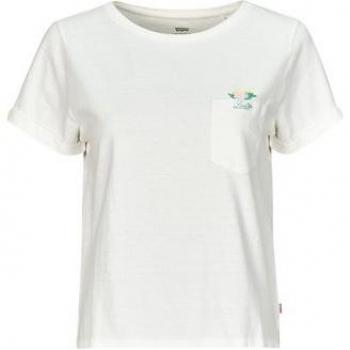 Camiseta de mujer Levi's Gr Margot Pocket de manga corta en colores blanco, rosa y verde - Talla XS
