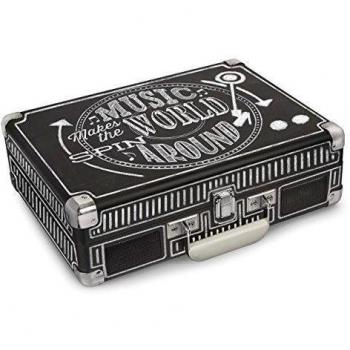 Crosley CR8005A-CBEU - Tocadiscos portátil de Tres velocidades, Color Negro