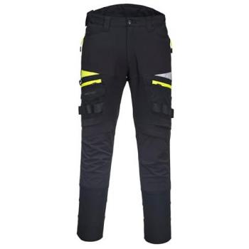 Pantalón de Trabajo Portwest DX4 Holster Negro 28 31 con Rodillas Pre-curvadas y Alta Visibilidad