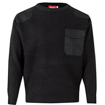 Jersey de Punto Grueso con Cuello Redondo Velilla - Negro - Talla L