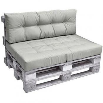 Cojín Respaldo Eco Elements para Sofá de Palets 120x40x10 cm - Gris Claro