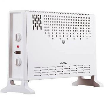 Jocca - Calefactor | Termostato 3 potencias 750/1250/2000W | Calor uniforme | Opción de ventilador | Función turbo |