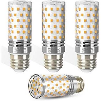 E27 LED Maíz Bombillas,12W 3000K Blanco Cálido LED Candelabros bombillas,100W Equivalente,1400LM E27 LED Bombillas Maiz de Bajo Consumo No regulables,Pack de 4