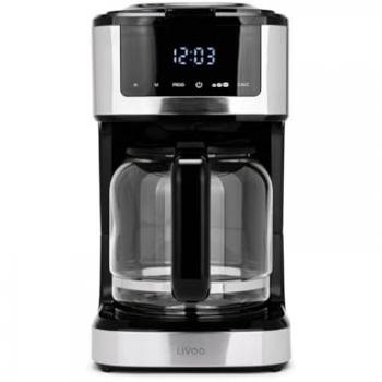Cafetera de filtro programable 15 tazas 900W negra - Livoo DOD208