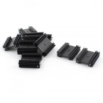10 piezas del disipador de calor de aluminio radiador 34 x 25 x 12,8 mm enojo negro