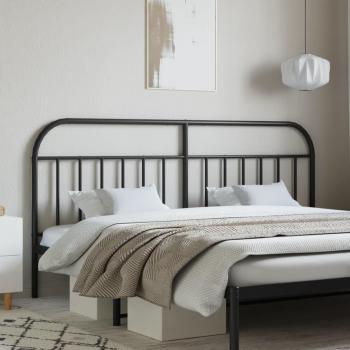 vidaXL Metal Headboard Black 193 cm