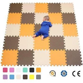 qqpp Alfombra Puzzle para Niños Bebe Infantil - Suelo de Goma EVA Suave. 25 Piezas