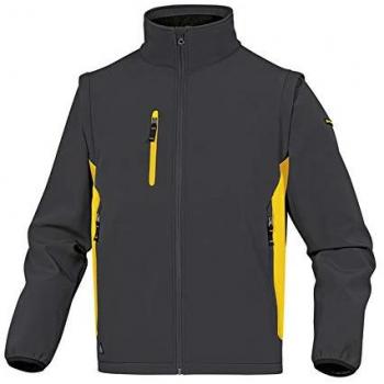 Chaqueta Softshell cremallera antifrio 5 bolsillos grisamarillo TM