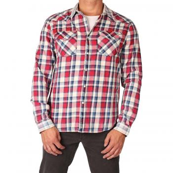 LTB 60307-4687 LERON Hombre Camisa de cuadros Rojo Checker Lavado - Rojo Checker Lavar, XL / 43/44