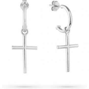 Pendientes Radiant Mujer de Cruz en Plata Plateado