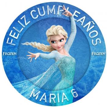 OBLEA de Papel de azúcar Personalizada, 19 cm, diseño de Elsa de Disney Frozen