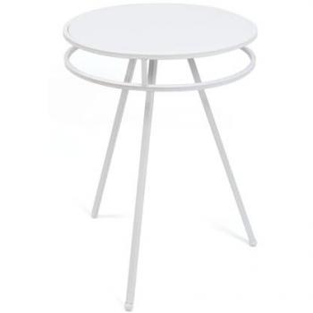 Soporte Decorativo para Plantas - Mesa Auxiliar de Metal - Mesita Ideal para Recibidor, Salón y Dormitorio - Modelo Blanco