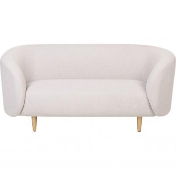 Sofá 2 Plazas Beige de Poliéster con Patas Doradas Estilo Glamour Retro Loen