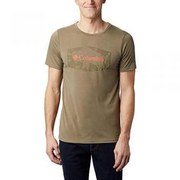 Columbia Terra Vale II Short Sleeve T-Shirt Camiseta para Hombre, Sage Roam Hex, Small