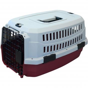 Transportín MPETS Burdeos y Gris para Perros y Gatos, 58,4 x 38,7 x 33 cm