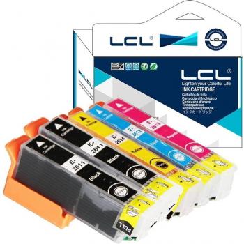 LCL(TM) T2611 T2612 T2613 T2614 (5-Pack 2Negro Cian Magenta Amarillo) Cartuchos de Tinta Compatible para Epson Expression Premium XP-510/520/600/605/610/615/620/625/700/710/720/800/810/820