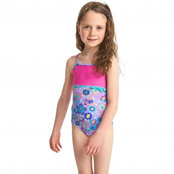 Zoggs Bañador para niñas Wild Classicback Bañador, niña, Wild Classicback, Lilac/Multi, medium