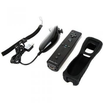 GoolRC 2en1 Negro MANDO CONTROLLER REMOTE NUNCHUK MOTION PLUS PARA NINTENDO WII