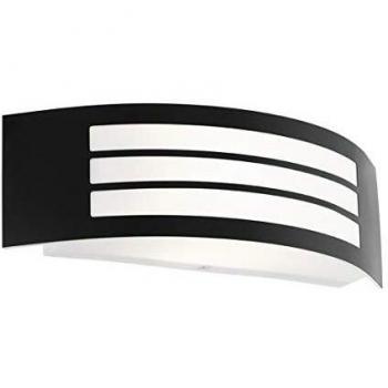 Aplique de pared exterior moderno EGLO Leiros negro IP44 1xE27