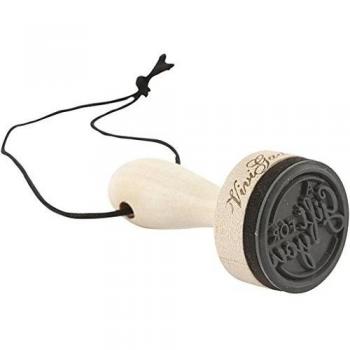 Sello de madera, dia: 30 mm, A. 70 mm, a gift for you, 1ud
