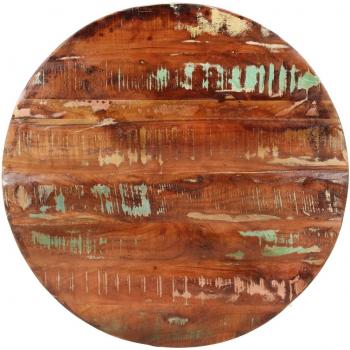 Top de mesa redondo de madera maciza reciclada Ø 70x2,5 cm Marrón