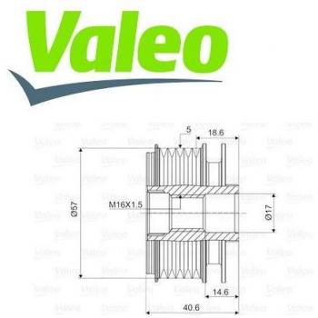 Polea de alternador VALEO 588043, tipo rueda libre, compatible con generadores, fabricada por VALEO