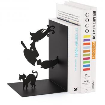 Balvi sujeta Libros Magic Color Negro En Forma de Bruja Metal 17 cm