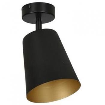 Foco Colgante Prism, Acero con Recubrimiento de Polvo, Negro y Oro, 15x30x15 cm