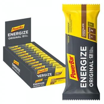Barritas Energéticas PowerBar Energize Original Chocolate 15x55g - Alta Energía con C2MAX, Magnesio y Sodio