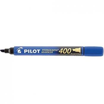 Pilot SCA-400-L - Pack de 12 marcadores permanentes, punta biselada, color azul