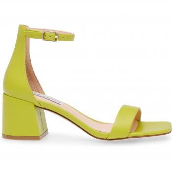 Steve Madden Women's Heeled Sandals - Low Tide Lime Leather
