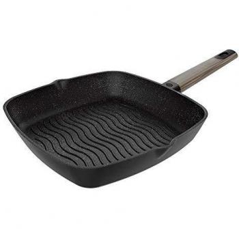 Cecotec Grill Polka Excellence 28 Grill Force. Diámetro 28 cm, Aluminio Fundido, Revestimiento antiadherente, Apta para Lavavajillas y Todo tipo de cocinas, Fondo indeformable