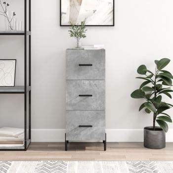 Aparador de madera contrachapada gris hormigón 34,5x34x90 cm Mueble de Almacenaje de Salón, Buffet para salón, Armario Auxiliar, Armario de Almacenamiento