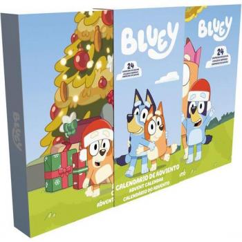Calendario de Adviento Bluey CyP Brands 45x30x4 cm Azul Claro Multicolor con 24 Sorpresas en Castellano