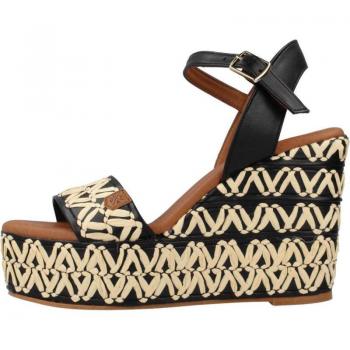 Cuña Alta Kuta Tribu Negro de POPA - Cómodas y Elegantes Sandalias de Mujer