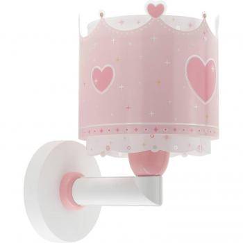 Aplique de pared Little Queen con corona y corazones