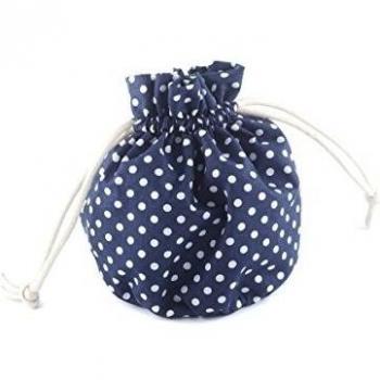 Spotty Blue Drawstring Cosmetic Organiser Bag, Perfect for Travelling