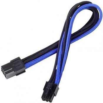 Silverstone SST-PP07-IDE6BA - Cable enfundado Extensor 25cm 6 Pines a PCI-E 6 Pines, Negro Azul