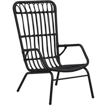 vidaXL Garden Chair Poly Rattan Black