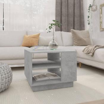 Mesa de centro de madera de ingeniería 55x55x43 cm en blanco, negro y roble sonoma, diseño moderno para salón o comedor, también disponible en gris hormigón