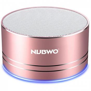 NUBWO Bluetooth Altavoces, Mini Altavoces inalámbrico portátil de viaje, Altavoces de aleación de aluminio para deportes al aire libre/vehículos-con HD sonido y graves mejorados, Micrófono incorporado, Baja Distorción Armónica, el Puerto de graves 